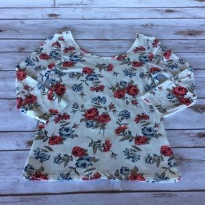 Nordstrom Brass Plum Floral Top
